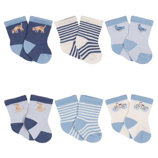 Gerber 6-Pack Baby Boys' Puppies Wiggle Proof® Socks