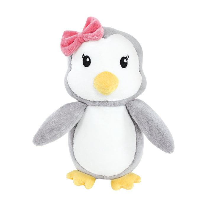 Luvable Friends Infant Girl Plush Bathrobe and Toy Set, Girl Penguin, 0-9 Months