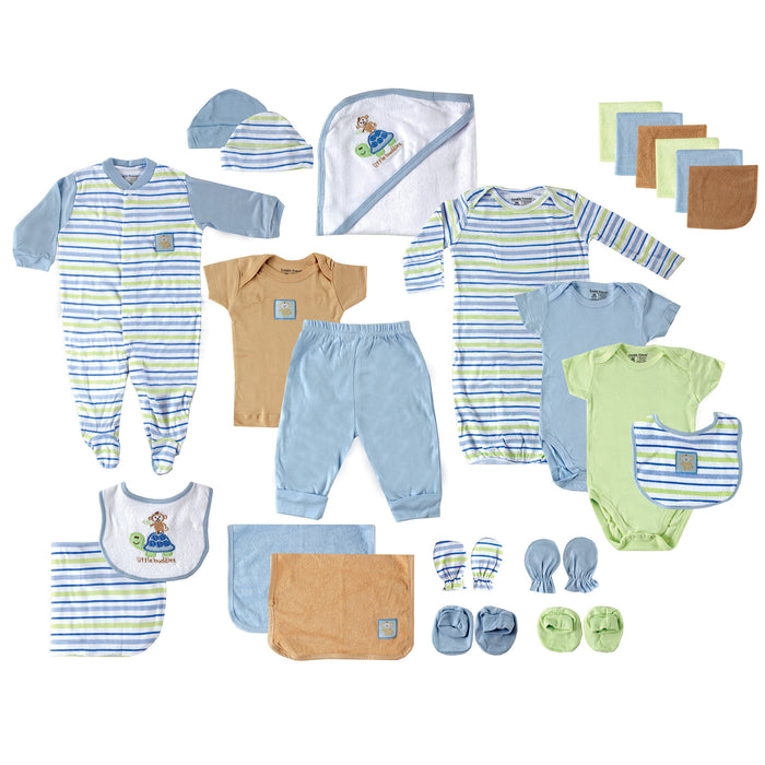 Luvable Friends Baby Boy Layette Gift Cube, Blue Turtle 0-6 Months