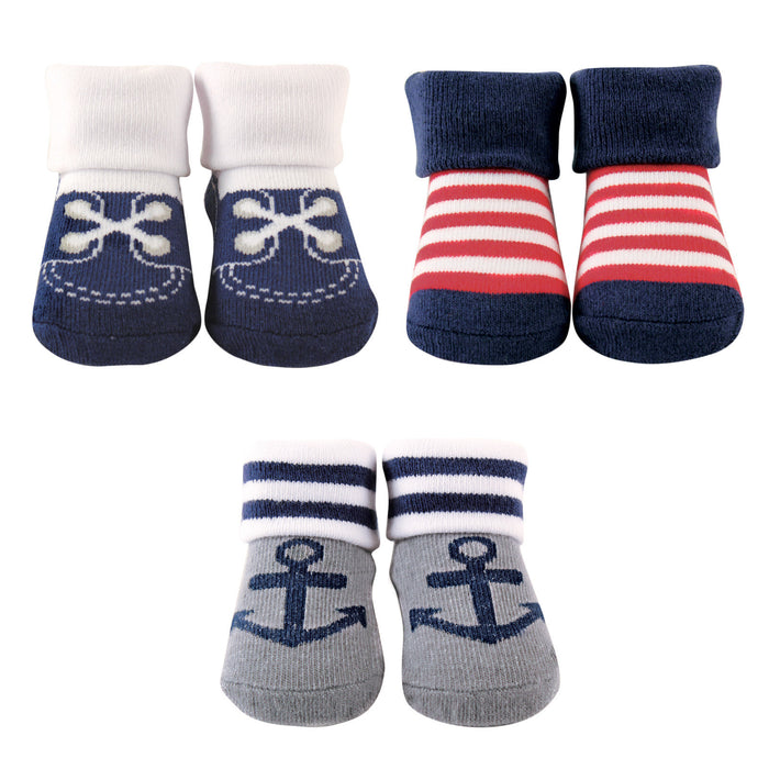 Luvable Friends Baby Boy Socks Giftset, Nautical 0-9 Months