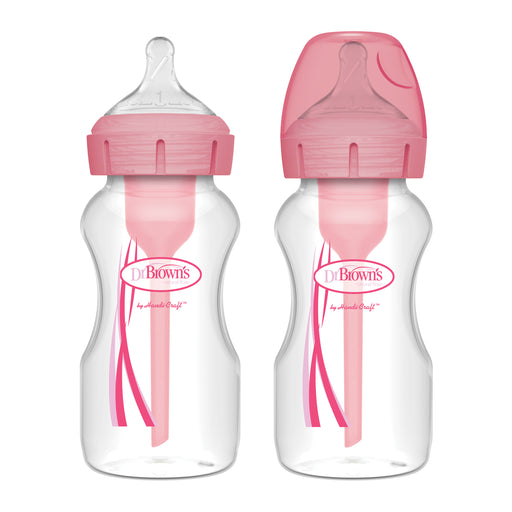 Dr. Brown's 9 oz Options + Wide-Neck Bottles Pink 2-Pack