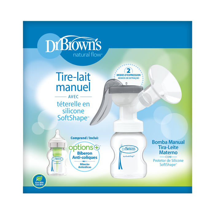 Dr. Brown's Manual Breast Pump with Silicone Shields and Anti-Colic Baby Bottle