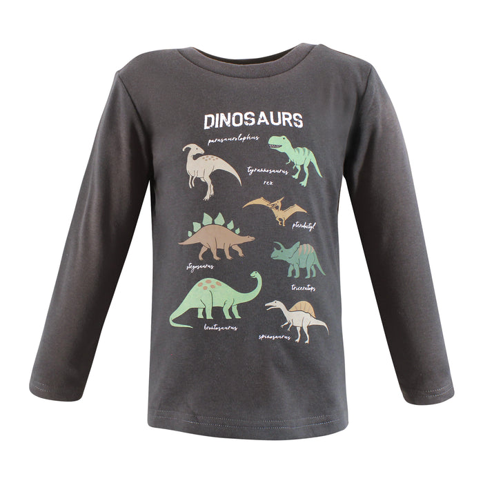 Hudson Baby Infant and Toddler Boy Long Sleeve T-Shirts, Dino Truck Robot