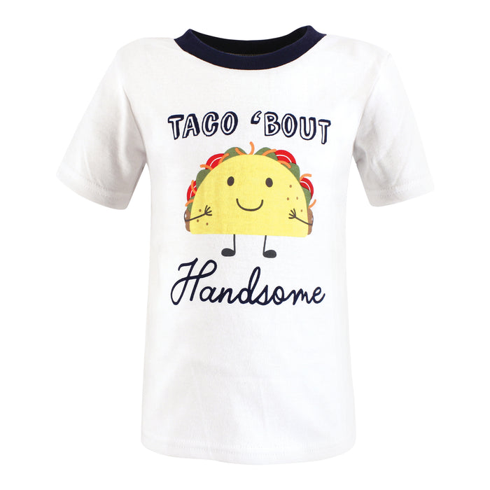 Hudson Baby Infant and Toddler Boy Short Sleeve T-Shirts, Fun Food