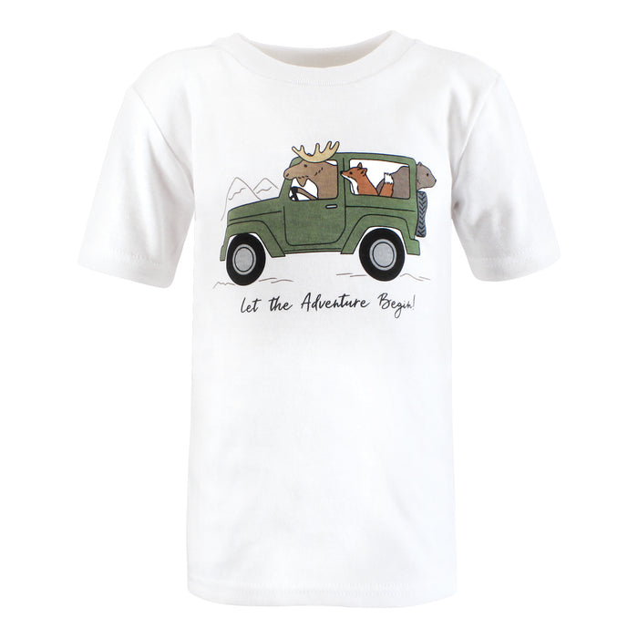 Hudson Baby Infant and Toddler Boy Short Sleeve T-Shirts, Animal Adventure