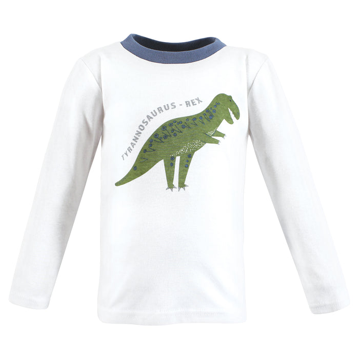 Hudson Baby Infant and Toddler Boy Long Sleeve T-Shirts, Dinosaur