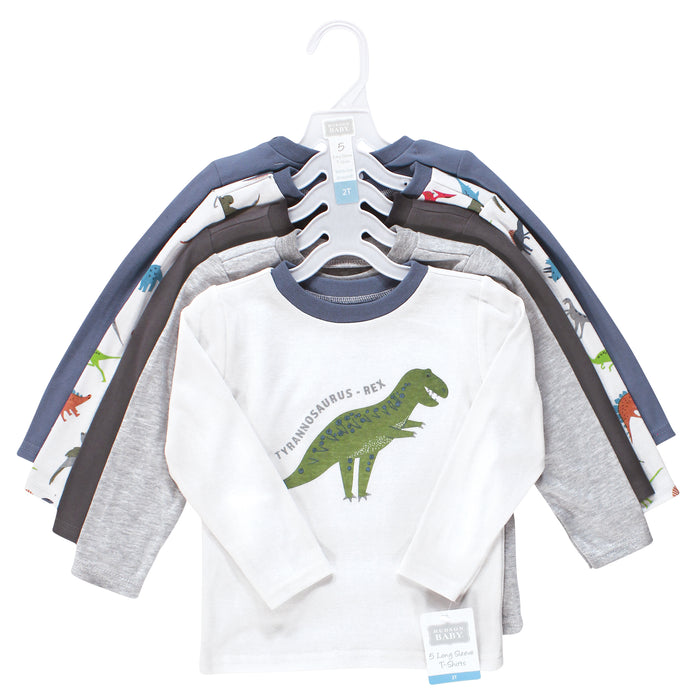 Hudson Baby Infant and Toddler Boy Long Sleeve T-Shirts, Dinosaur