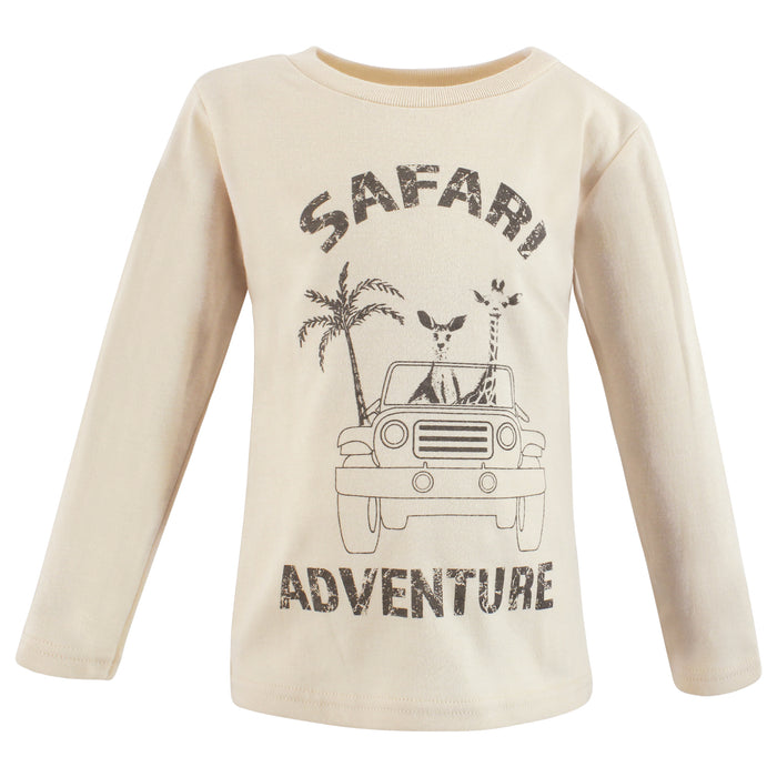 Hudson Baby Infant and Toddler Boy Long Sleeve T-Shirts, Safari Adventure