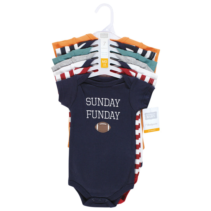 Hudson Baby 7-Pack Cotton Bodysuits, Sports Stripes