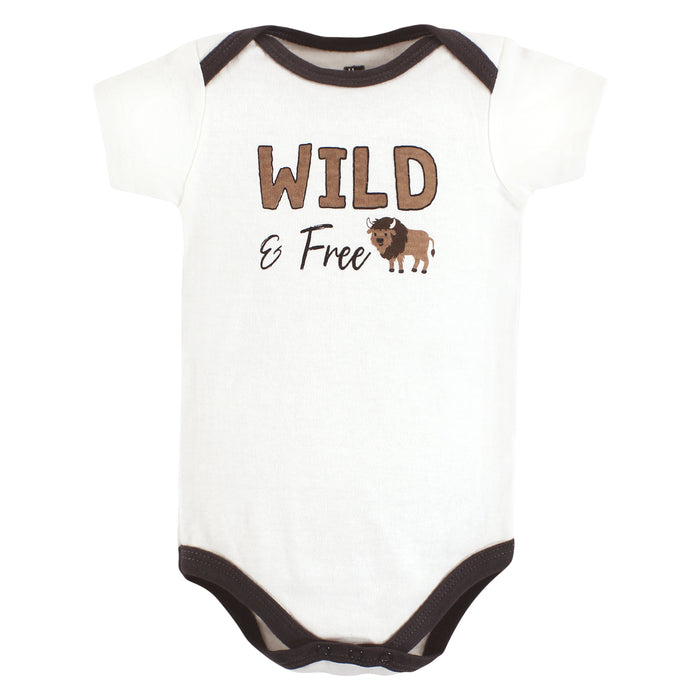 Hudson Baby 7-Pack Cotton Bodysuits, Wild Buffalo
