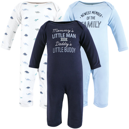 Hudson Baby Infant Boys Cotton Coveralls, Newest Family Member