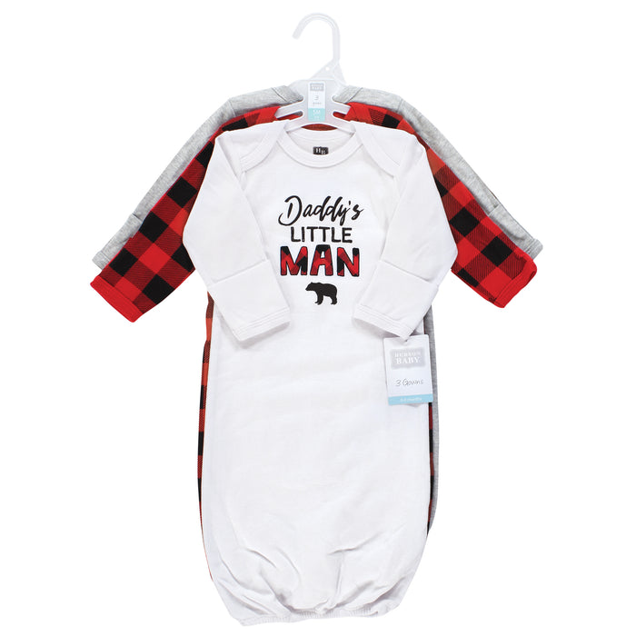 Hudson Baby Infant Boy Cotton Gowns, Buffalo Plaid Family