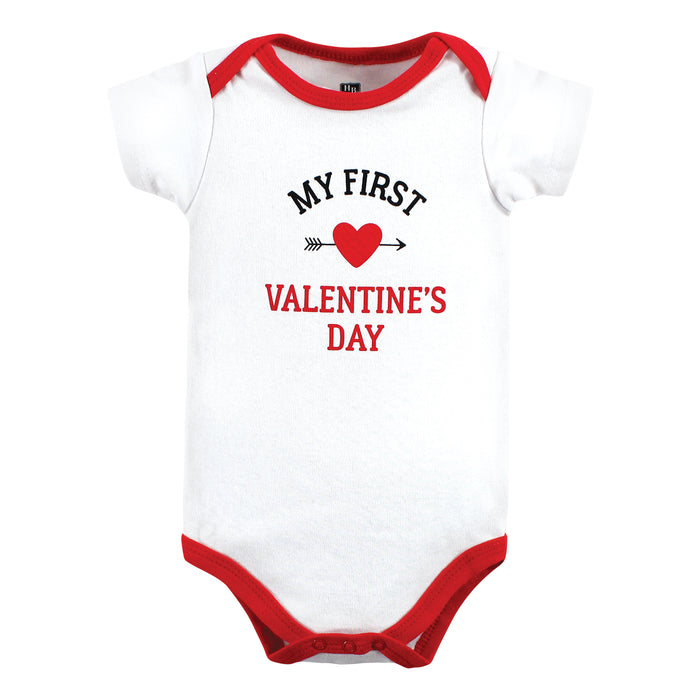 Hudson Baby Infant Boy Cotton Bodysuits, Boy First Valentine Easter