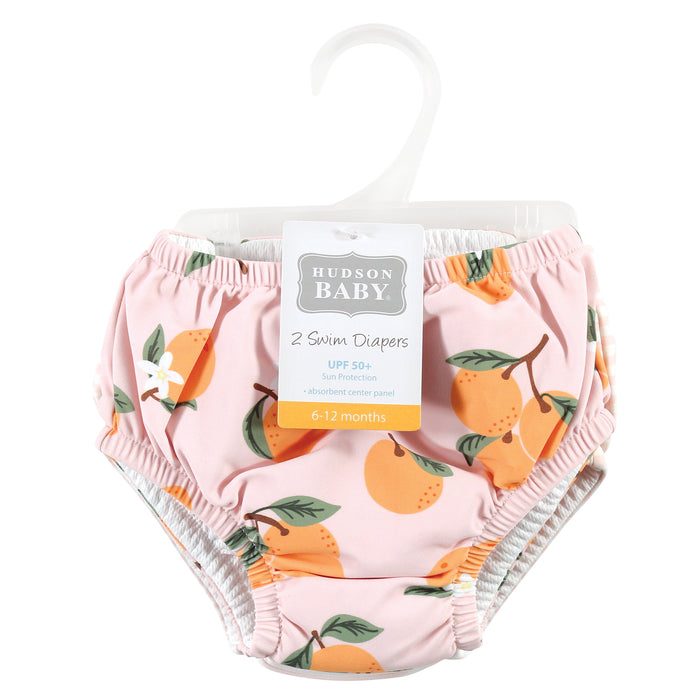 Hudson Baby Infant Girl Swim Diapers, Oranges