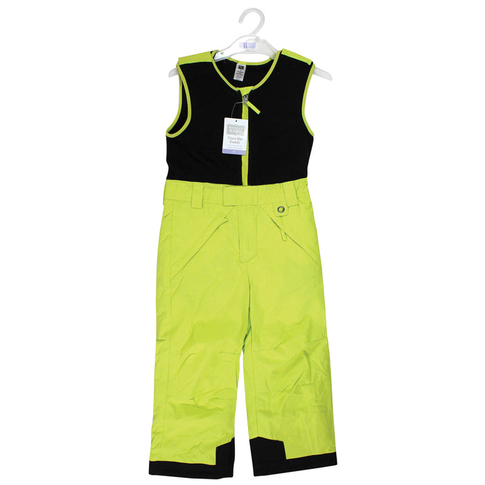 Hudson Baby Gender Neutral Snow Bib Overalls with Fleece Top, Lime