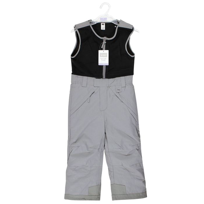 Hudson Baby Gender Neutral Snow Bib Overalls with Fleece Top, Solid Charcoal