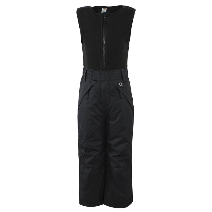 Hudson Baby Gender Neutral Snow Bib Overalls with Fleece Top, Solid Black