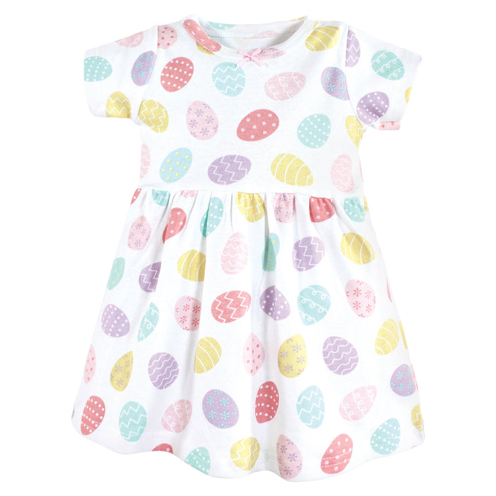 Hudson Baby Infant and Toddler Girl Cotton Dresses, Easter Eggs