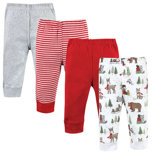 Hudson Baby Cotton Pants, Christmas Forest, 4-Pack