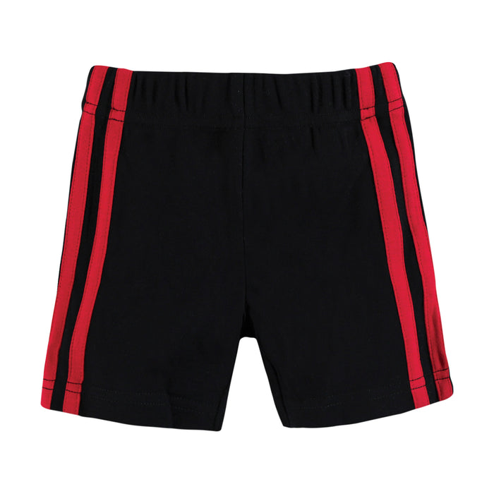 Hudson Baby Boy Shorts Bottoms 4-Pack, Red Black