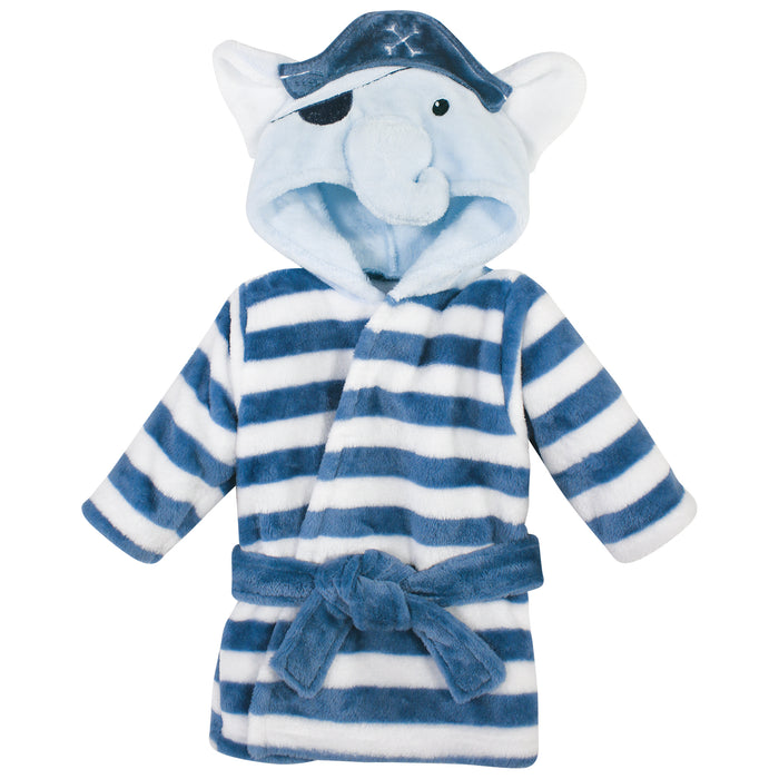 Hudson Baby Infant Boy Plush Bathrobe and Toy Set, Pirate Elephant, One Size