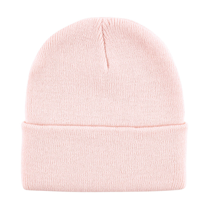 Hudson Baby Knit Cuffed Beanie 3 Pack, Pink, White, Gray