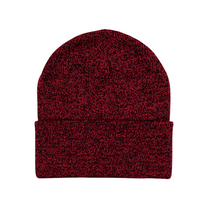 Hudson Baby Knit Cuffed Beanie 3 Pack, Heather Red Black