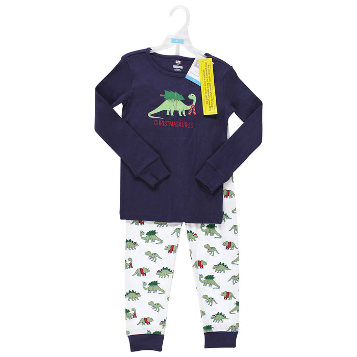 Hudson Baby Infant and Toddler Cotton Pajama Set, Christmasaurus