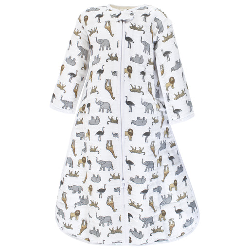Hudson Baby Long Sleeve Muslin Wearable Blanket, Modern Safari
