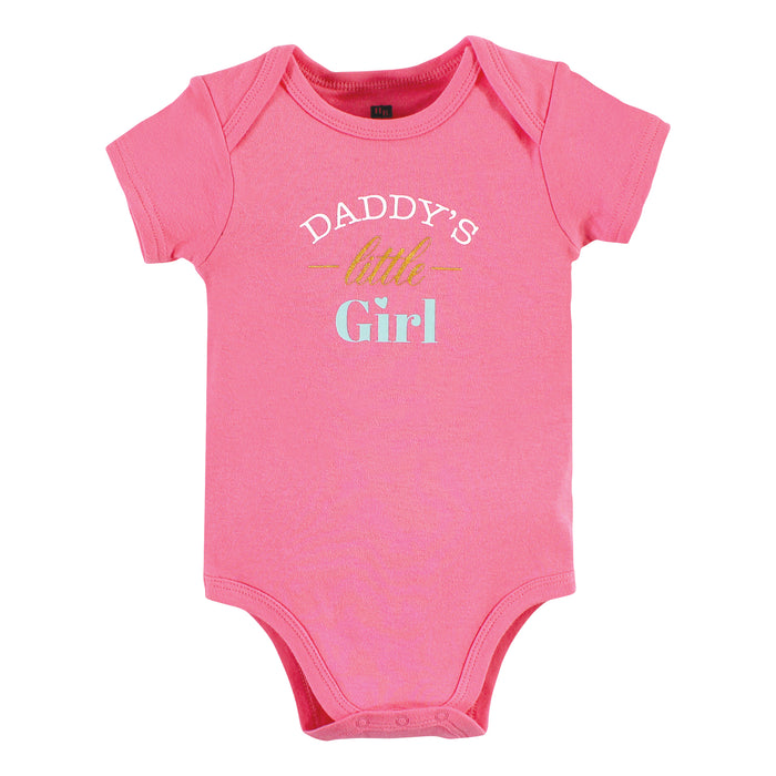 Hudson Baby Infant Girl Cotton Bodysuits, Daddys Girl