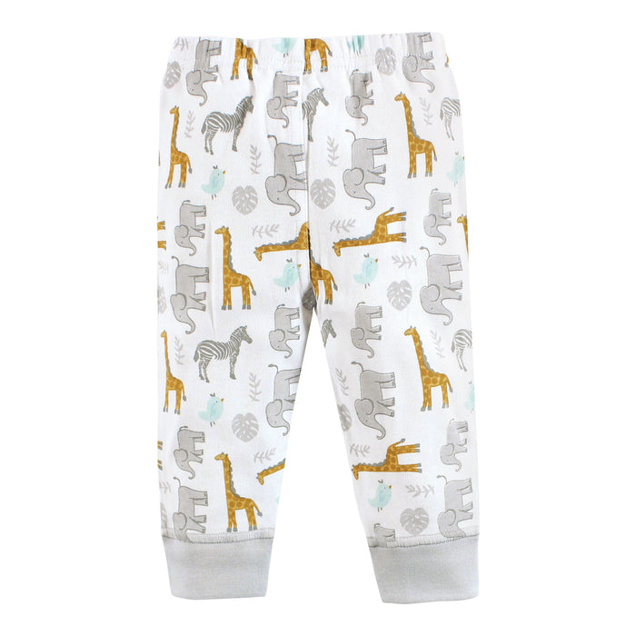 Hudson Baby Cotton Pants and Leggings, Yellow Safari, 4-Pack