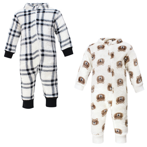 Hudson Baby Infant Boy Plush Jumpsuits, Bear