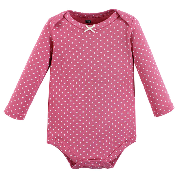 Hudson Baby Infant Girl Cotton Long-Sleeve Bodysuits, Sweet Bakery 3 Pack