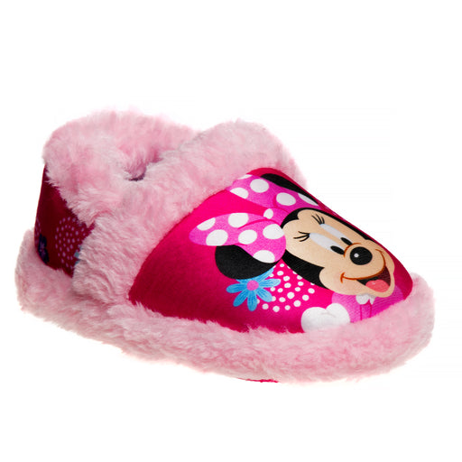 Disney Minnie Mouse Girls Slip On Slippers Fuchsia/Pink
