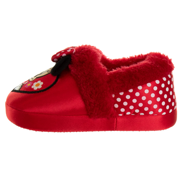 Josmo Minnie Mouse Toddler Dual Sizes Girls Slippers Red