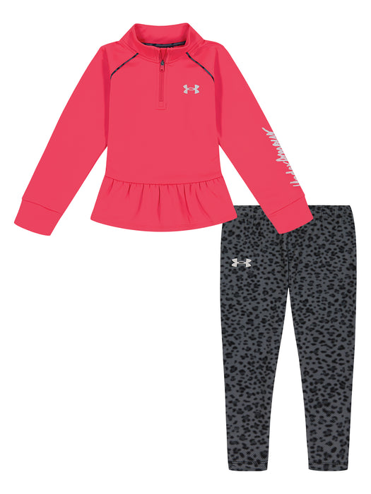 Under Armour Spotted Halftone 1/4 Zipset with Leopard Pants