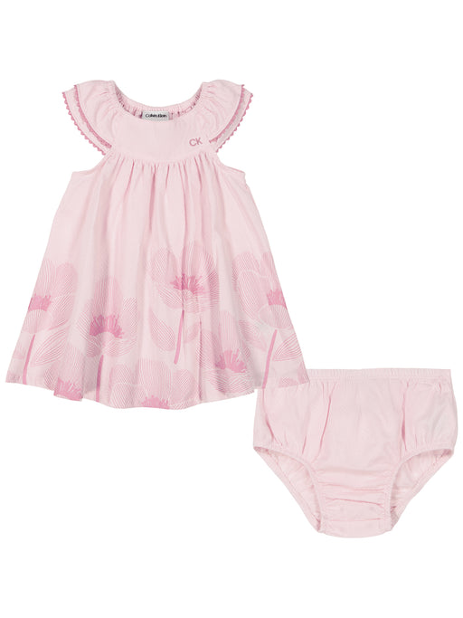 Calvin Klein Pink Floral Dress with Diaper Cover