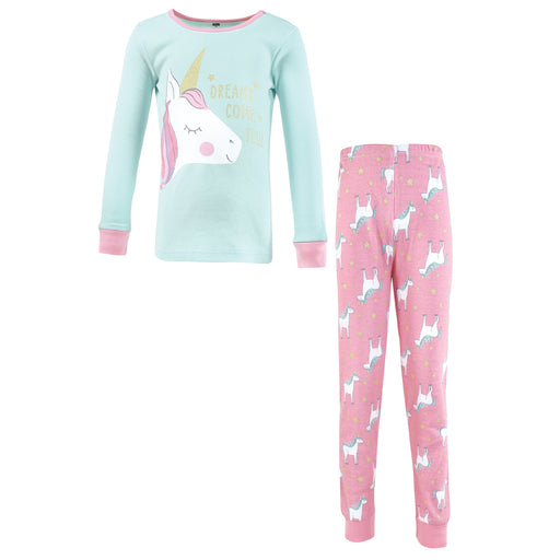 Hudson Baby Girl Cotton Pajama Set, Unicorn