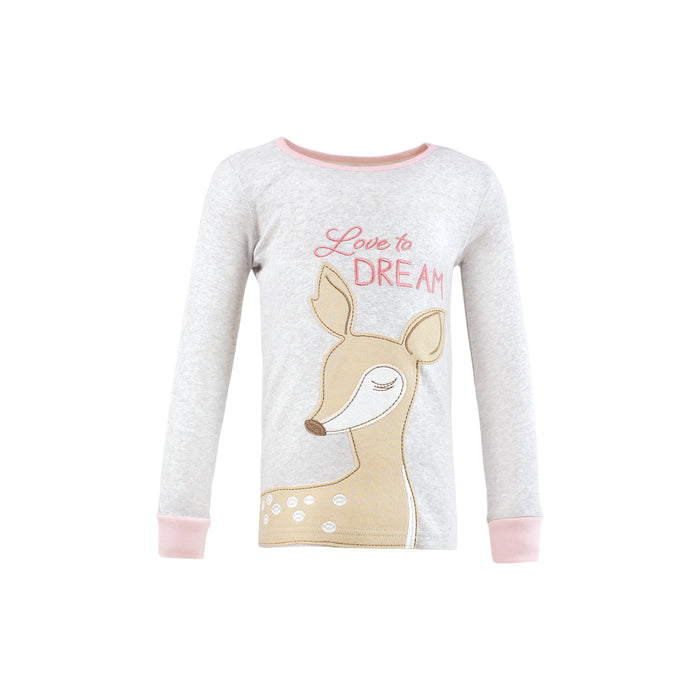 Hudson Baby Girl Cotton Pajama Set, Deer