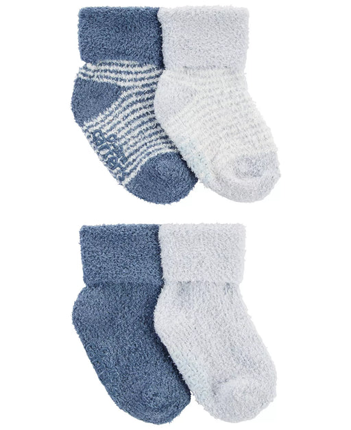 Carter's Baby Boys Foldover Chenille Booties, Pack of 4
