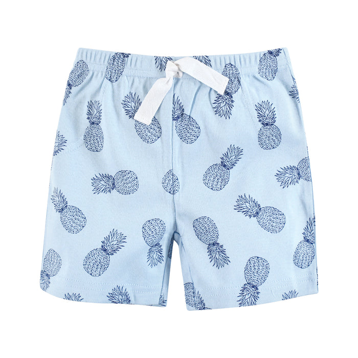 Hudson Baby Boy Shorts Bottoms 4-Pack, Palm Tree