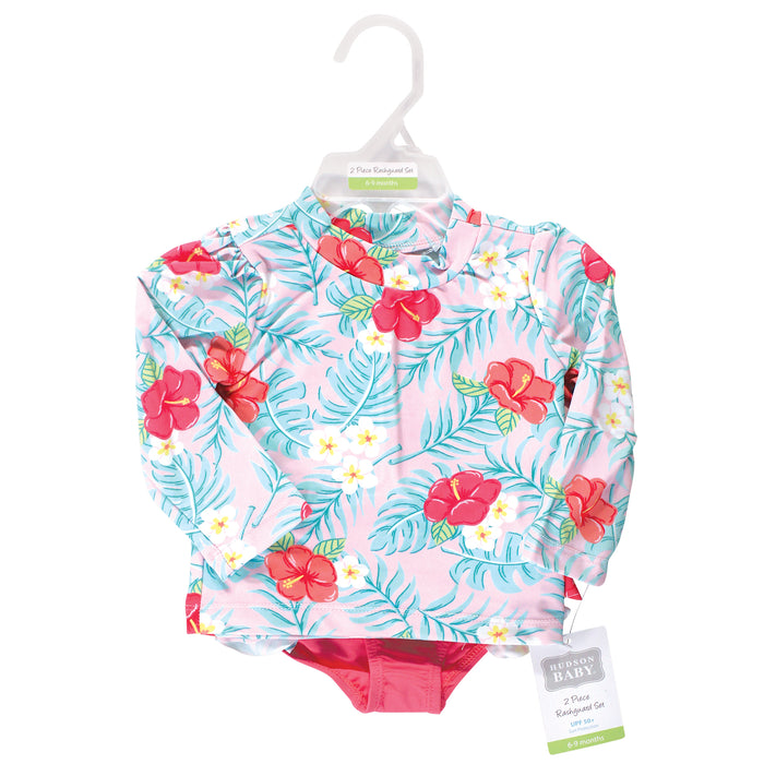 Hudson Baby Swim Rashguard Set, Tropical Floral