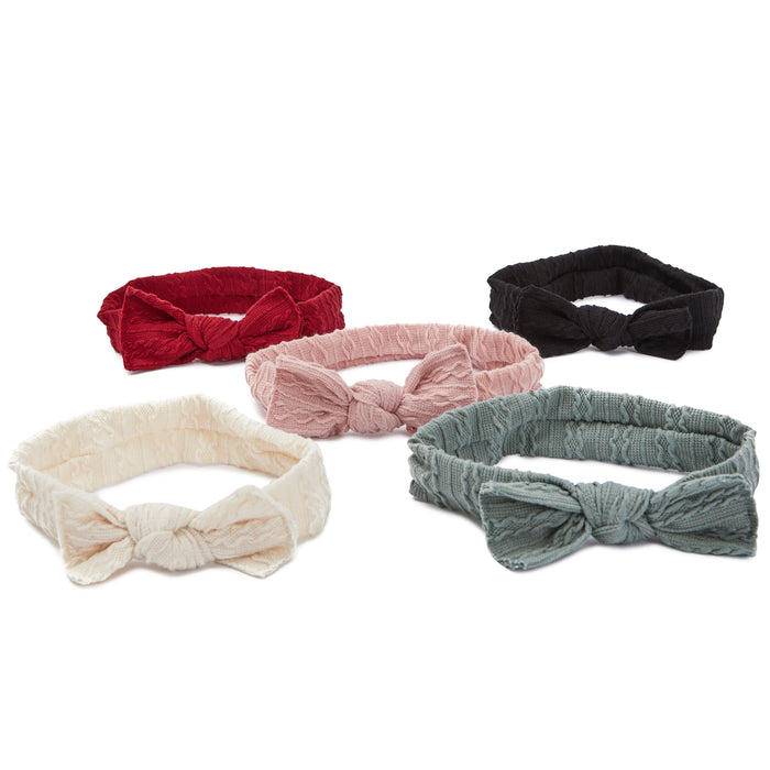 So'dorable 5 Piece Cable Knit Bow Headwrap Set
