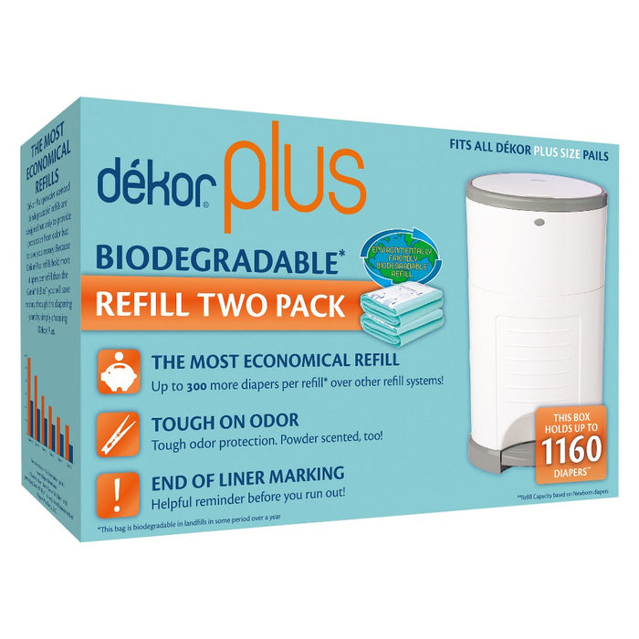Diaper Dekor Plus 2 Pack Refill Biodegradable