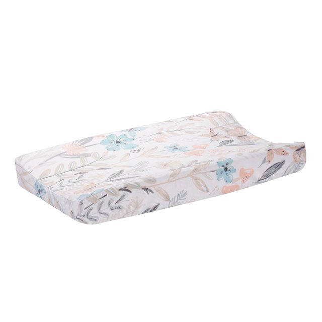 Lambs & Ivy Baby Blooms Watercolor Floral/Butterfly Soft Changing Pad Cover
