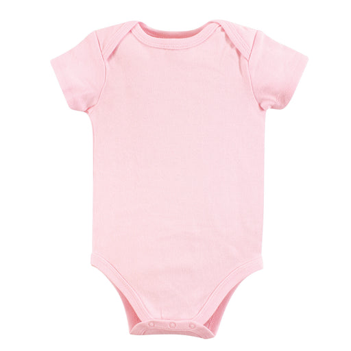 Luvable Friends Baby Girl Cotton Bodysuits 1 Pack, Pink