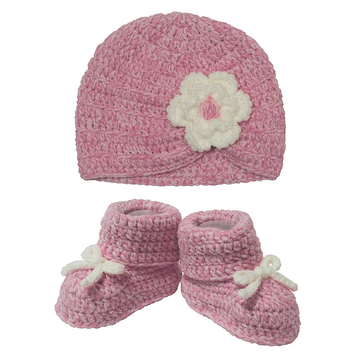 So'dorable Crochet Hat and Booties Set in Pink