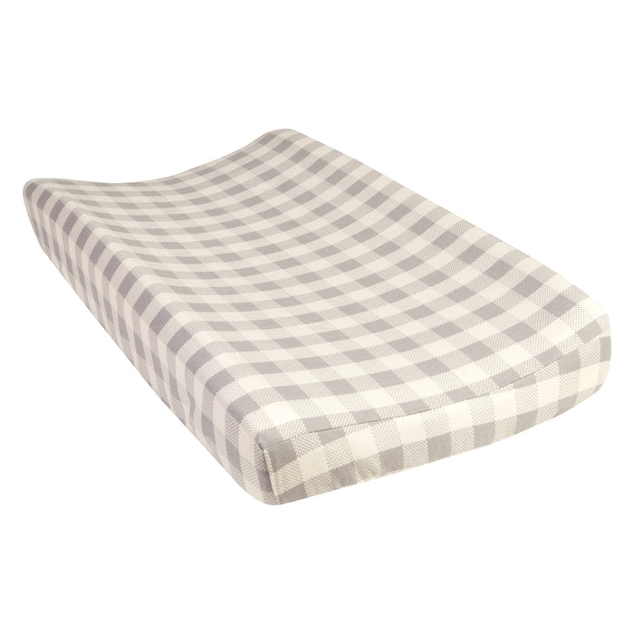 Trend Lab Gray and White Buffalo Check Flannel Changing Pad Cover