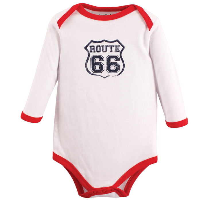 Luvable Friends Baby Boy Cotton Long-Sleeve Bodysuits 5-Pack, Speedy