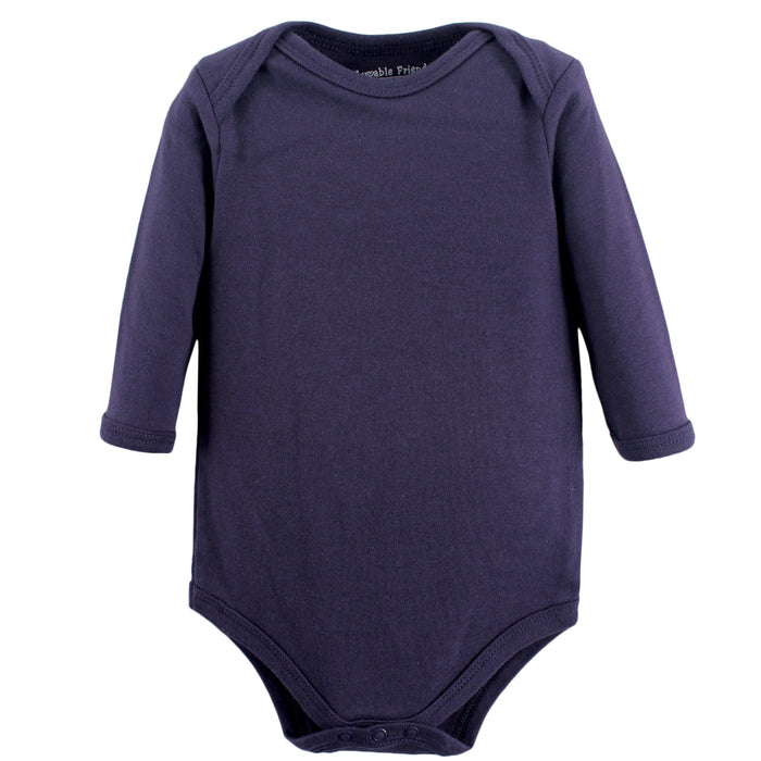 Luvable Friends Baby Boy Cotton Long-Sleeve Bodysuits 5-Pack, Speedy